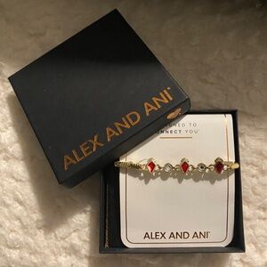 Alex and Ani Crystal and Ruby Stretch Bracelet NWT